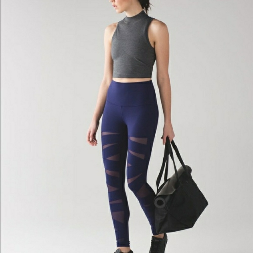 EUC sz 8 Lululemon Wunder Under Royal tech mesh